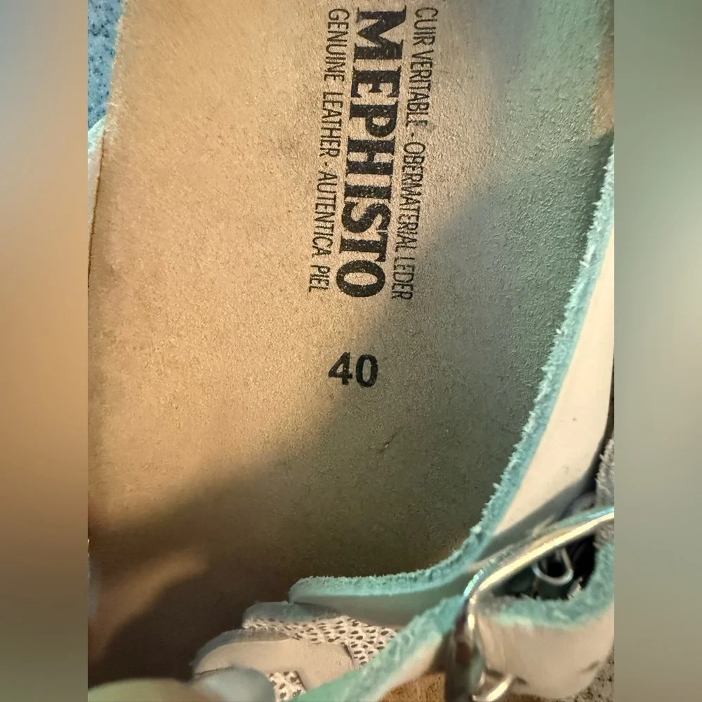 MEPHISTO HELEONORE women’s toe post white leather sandal size 40 NWOT - Picture 10 of 11